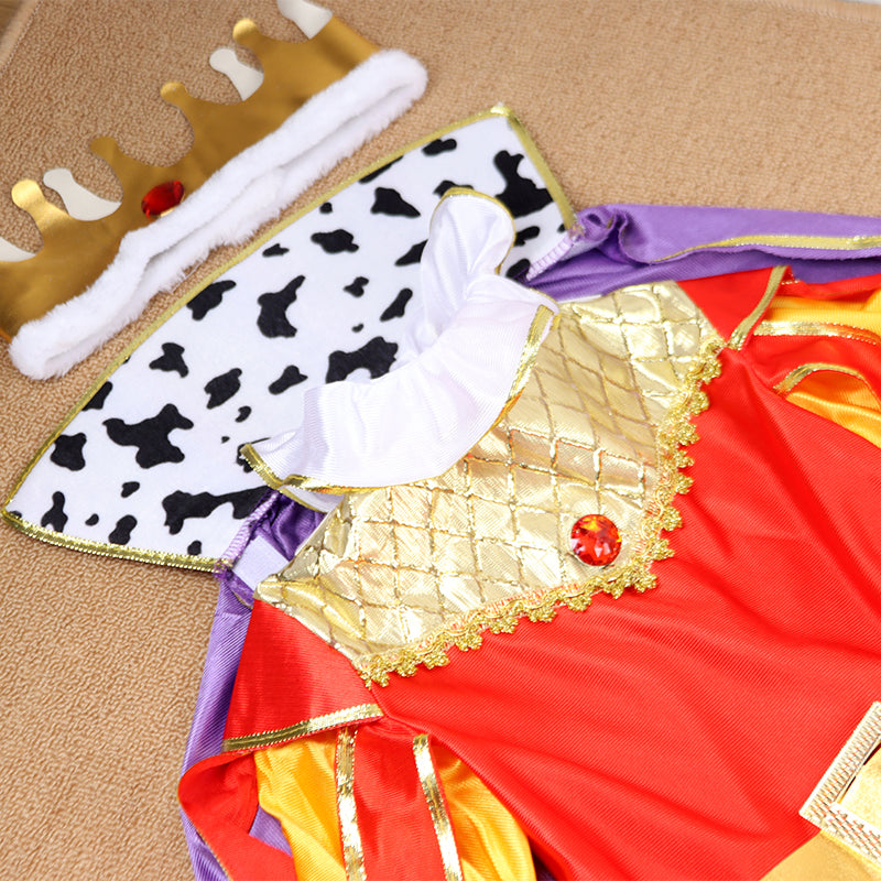 Little Prince King boys Halloween costume by MCROONS, featuring a regal crown, royal robe, and prince attire for kids.
