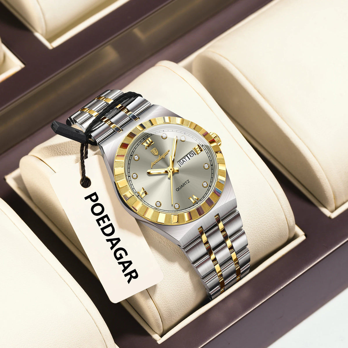 Poedagar 794 Women's Luxury Quartz Watch – Stainless Steel Band, Waterproof, Luminous, Date
