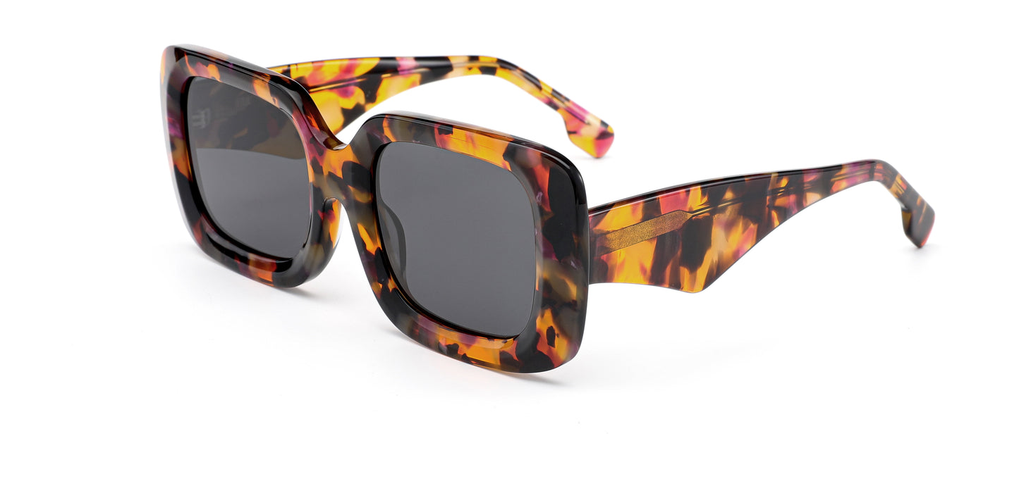 MCROONS Large Tortoiseshell Acetate Polarised Women's Sunglasses in Black, Demi, Brown and Tortoiseshell