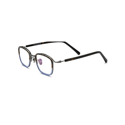 Acetate Titanium Square Optical Glasses Frame - Blue Gray - MCROONS