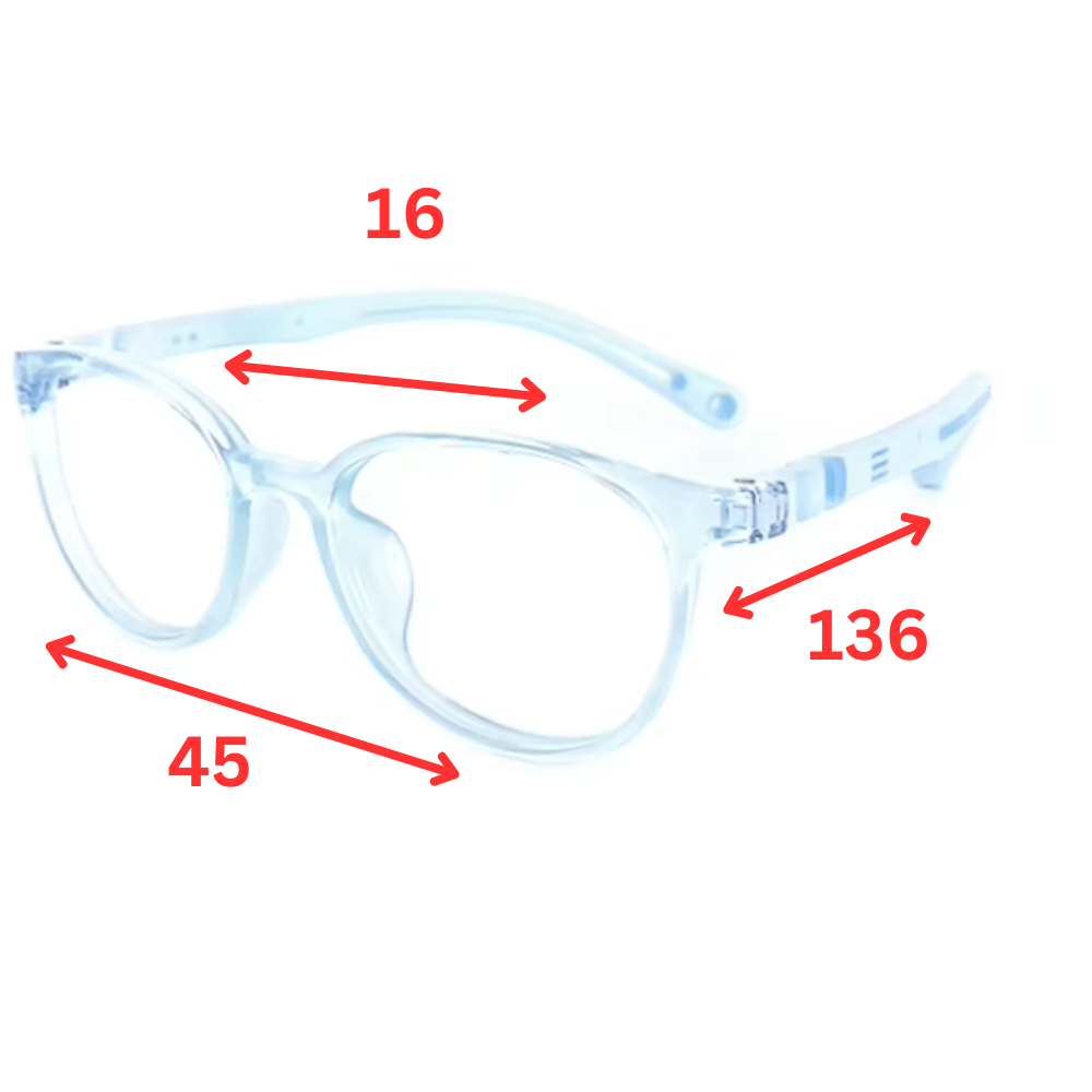MCROONS kids cat-eye silicone eyeglasses with playful flexible frames in blue, pink, lavender, and light blue for boys and girls.