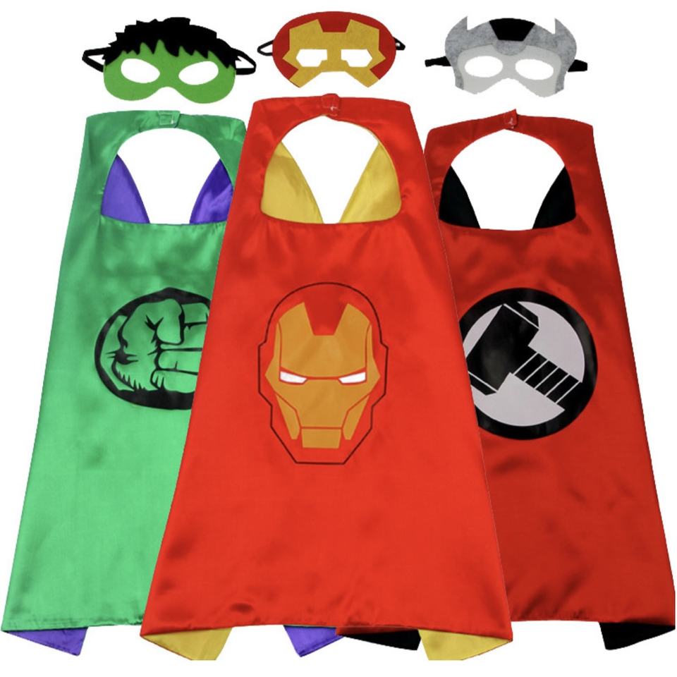 Little Superhero Boys Kids Halloween Costume Cape Set