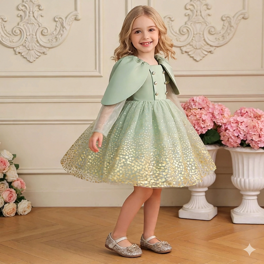 Princess Floral Satin Gloss Sleeveless Sequins Formal Evening Party Dress For Girls Summer Birthday Celebration