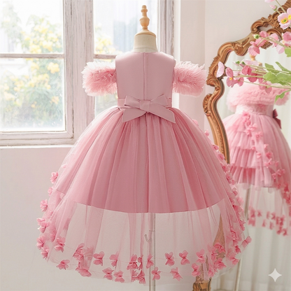 Girls Pink Flower Birthday Party Dress