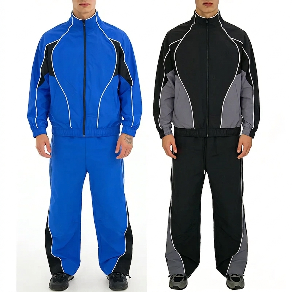 Men's Reflective Nylon Windbreaker Tracksuit