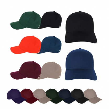 Vintage 3D Embroidered 6-Panel 100% Cotton Canvas Unisex Adult Sporty Baseball Cap With Adjustable Metal Buckle