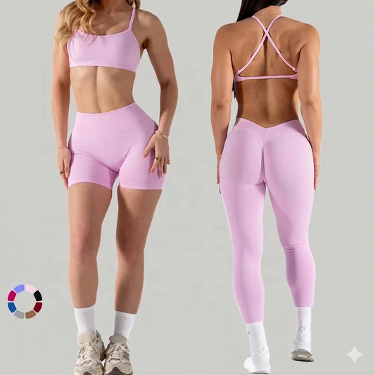 3PCS Gym Clothing for Women Yoga Set Fitness Vest Crop Top and High Waist Leggings Workout Shorts Yoga Set