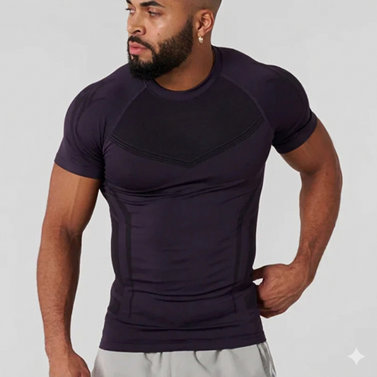 MCROONS 180GSM men's gym T-shirt compression workout top