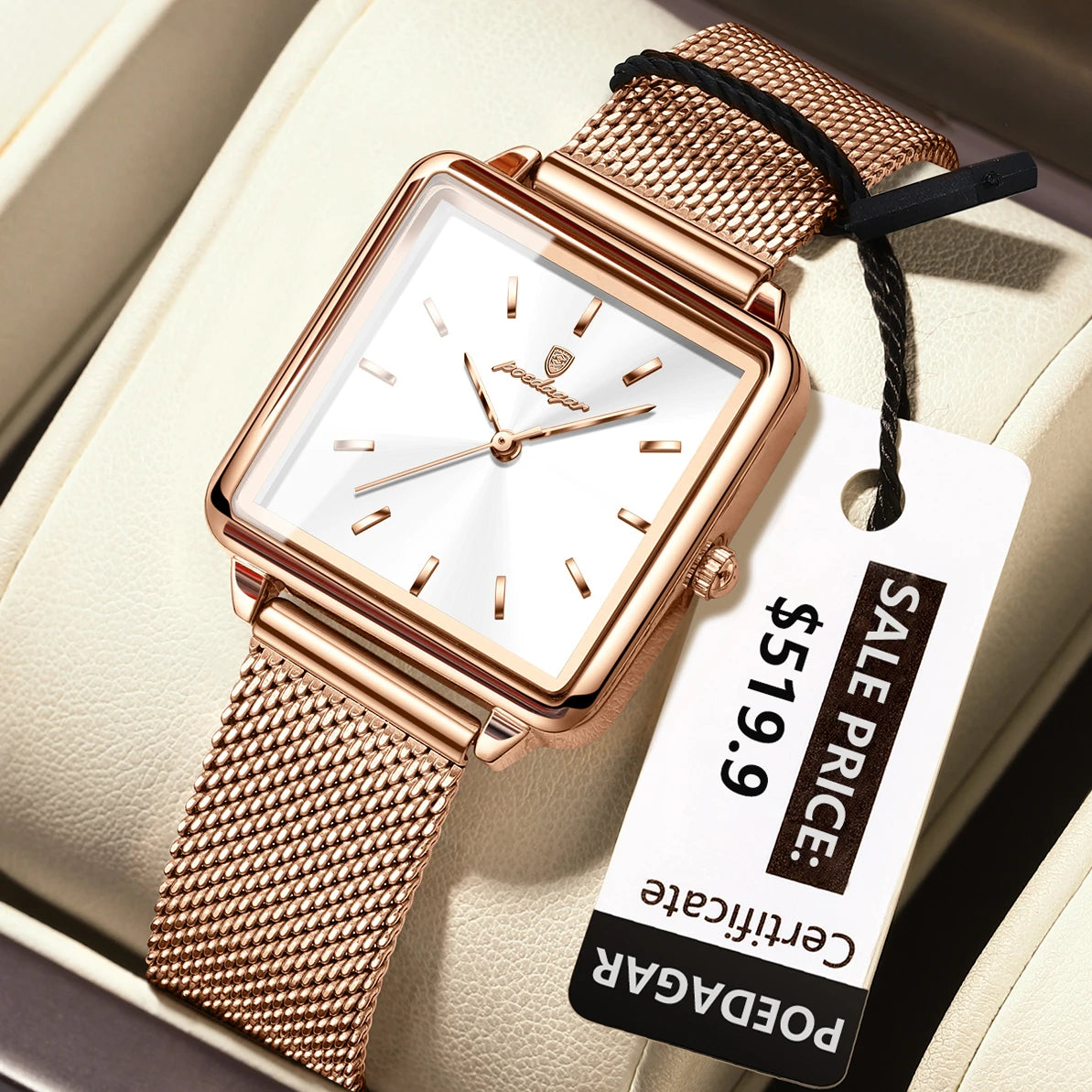 Poedagar 793 Women's Luxury Quartz Watch – Stainless Steel Band, Waterproof, Luminous