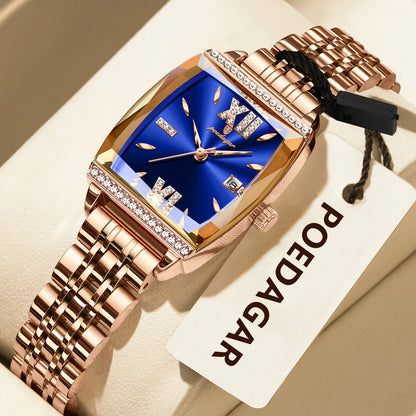 Poedagar 795 Women's Luxury Quartz Watch – Stainless Steel Band, Waterproof, Luminous, Date