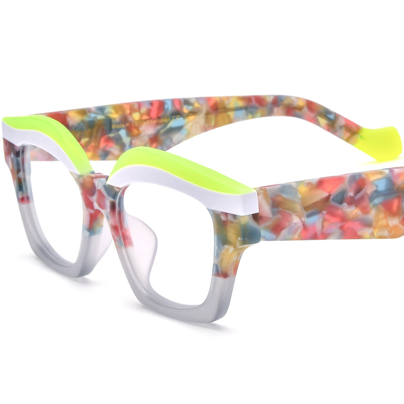 Big Size Cat Eye Acetate Optical Glasses Frame - Matte Gray - MCROONS