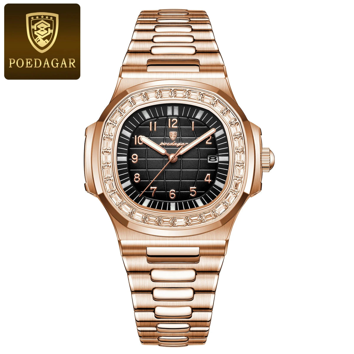 Poedagar 925 Men's Luxury Quartz Watch – Stainless Steel Band, Waterproof, Luminous, Date
