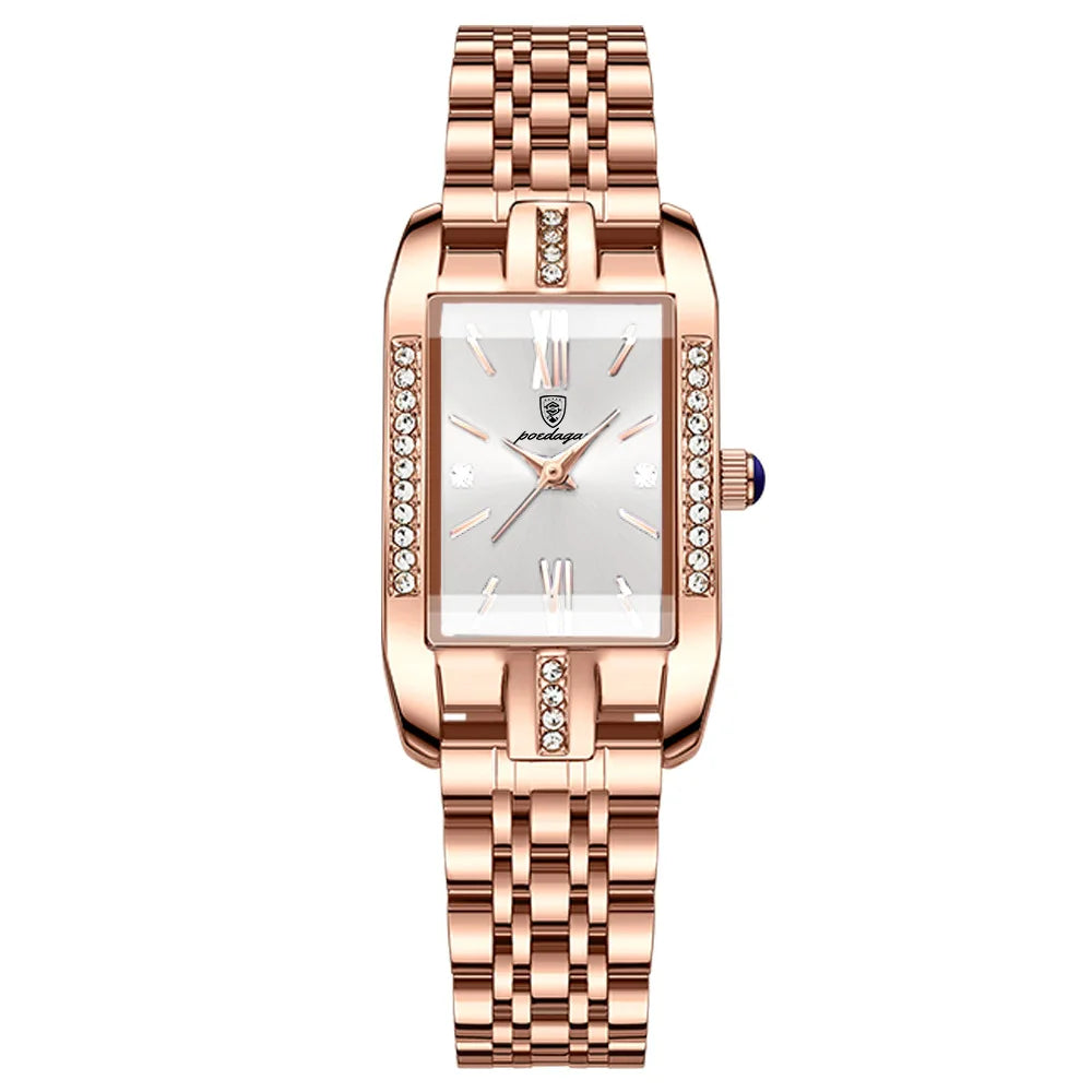 Poedagar 365 Women's Luxury Quartz Watch – Stainless Steel Band, Waterproof