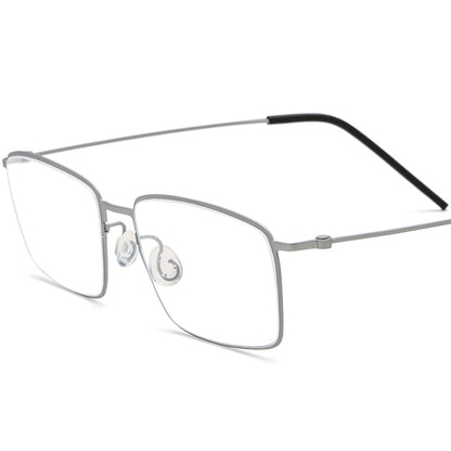 Titanium Square Optical Glasses Frame Screwless Ultralight - Silver - MCROONS