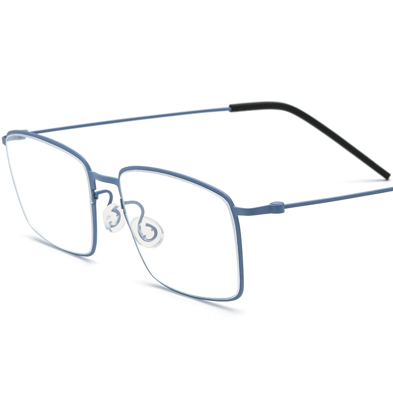 Titanium Square Optical Glasses Frame Screwless Ultralight - Blue - MCROONS