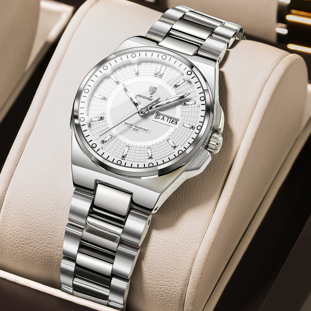 Poedagar 796 Women's Luxury Quartz Watch – Stainless Steel Band, Waterproof, Luminous, Date
