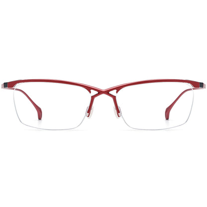 Square Titanium Optical Glasses Frame Half-Rim - MCROONS - front view