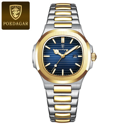 Poedagar 789 Women's Luxury Quartz Watch – Stainless Steel Band, Waterproof, Luminous, Date