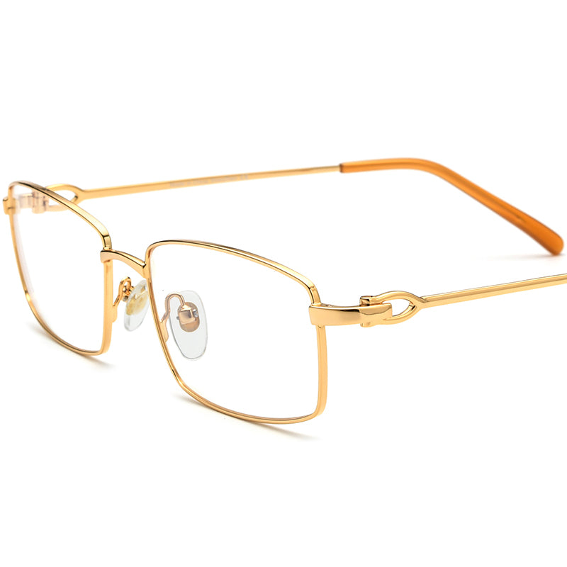 Classic Square Metal Optical Glasses Frame - Gold - MCROONS