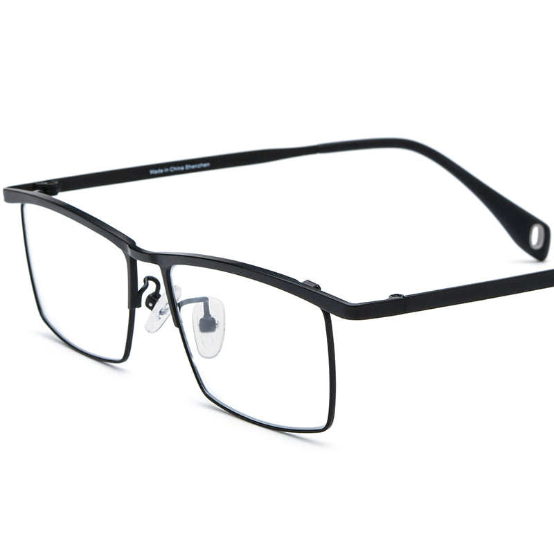 Titanium Square Optical Glasses Frame Classic Lightweight - MCROONS - Black