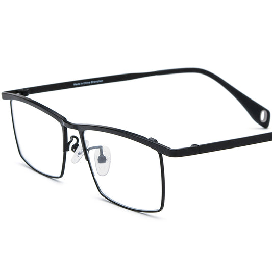 Titanium Square Optical Glasses Frame Classic Lightweight - MCROONS - Black
