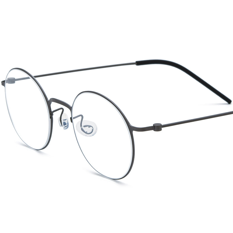 Titanium Round Optical Glasses Frame Korean Designer - MCROONS - Grey