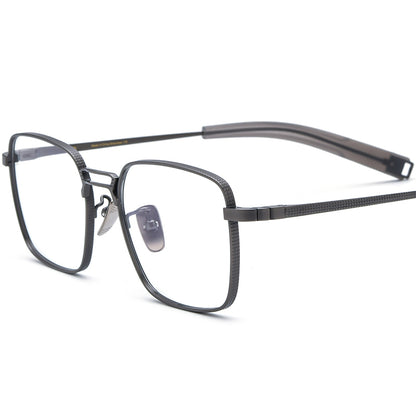 Lightweight Titanium Square Optical Glasses - Gray - MCROONS