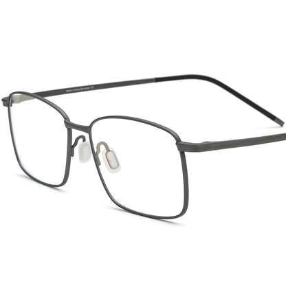 Designer Lightweight Square Titanium Glasses - Gray - MCROONS