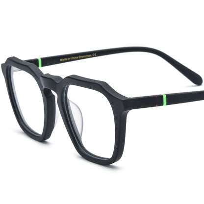Vintage Matte Acetate Square Optical Glasses - Black Frame - MCROONS