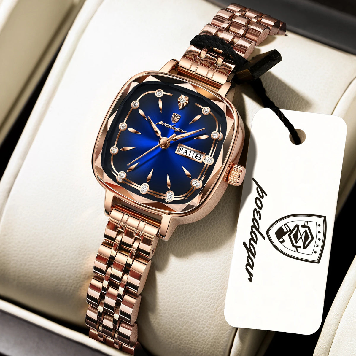 Poedagar 509 Women's Luxury Quartz Watch – Stainless Steel Band, Waterproof, Date