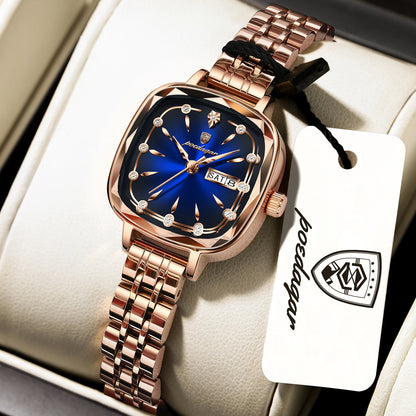 Poedagar 509 Women's Luxury Quartz Watch – Stainless Steel Band, Waterproof, Date