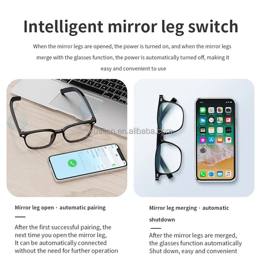 MCROONS 3-in-1 smart audio glasses with lens set