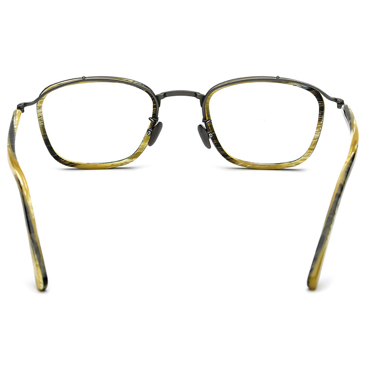 Acetate Titanium Square Optical Glasses Frame - MCROONS - back view