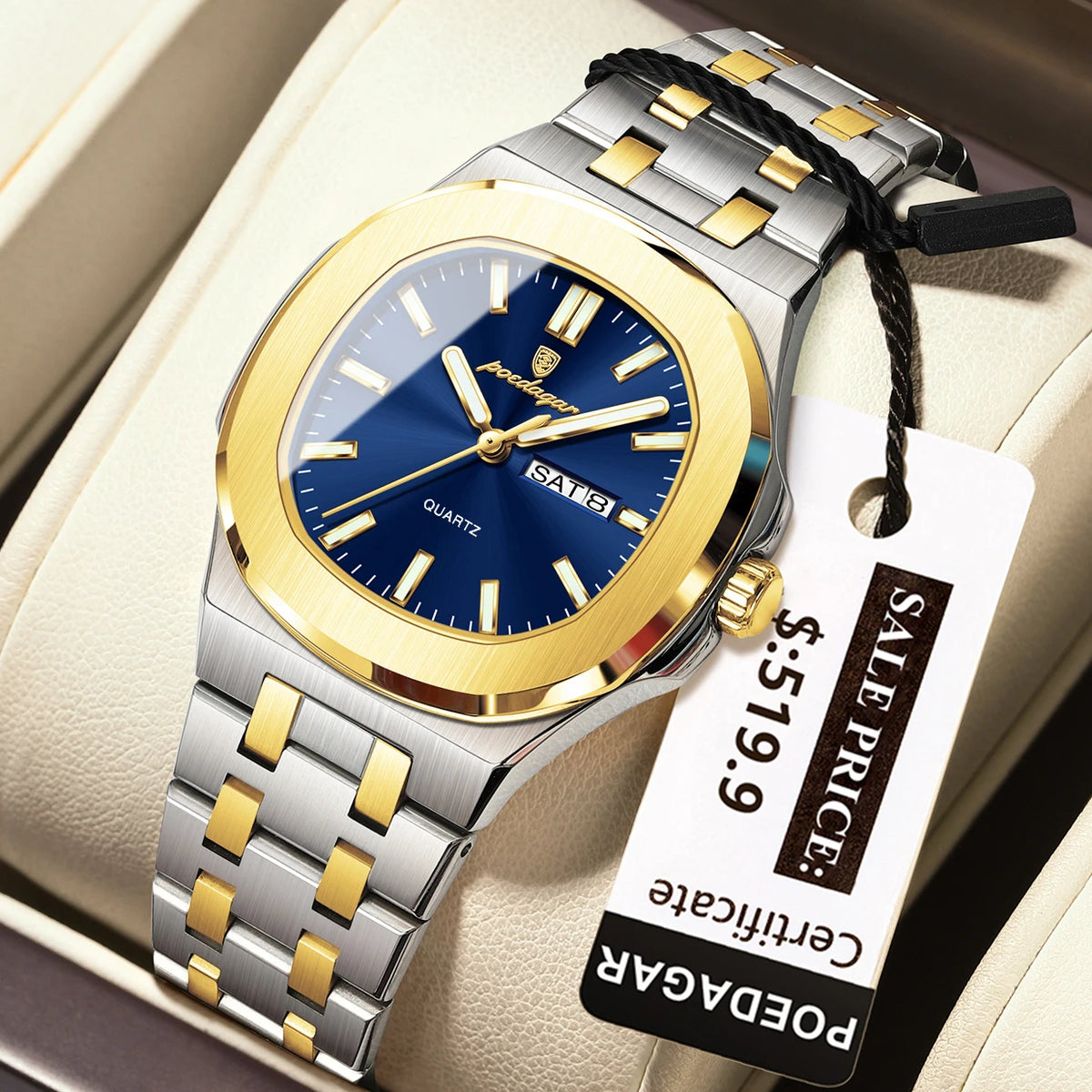 Poedagar 792 Women's Luxury Quartz Watch – Stainless Steel Band, Waterproof, Luminous, Date