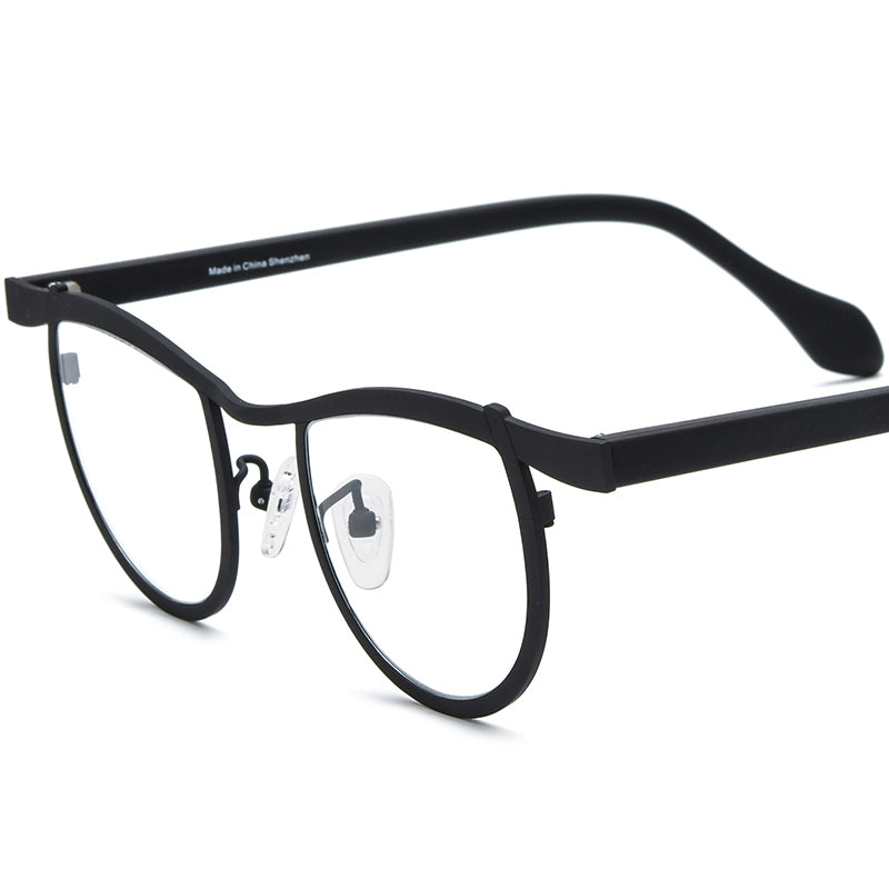 Acetate Titanium Cat Eye Optical Glasses Frame Vintage - MCROONS - Black