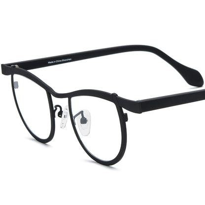 Acetate Titanium Cat Eye Optical Glasses Frame Vintage - MCROONS - Black