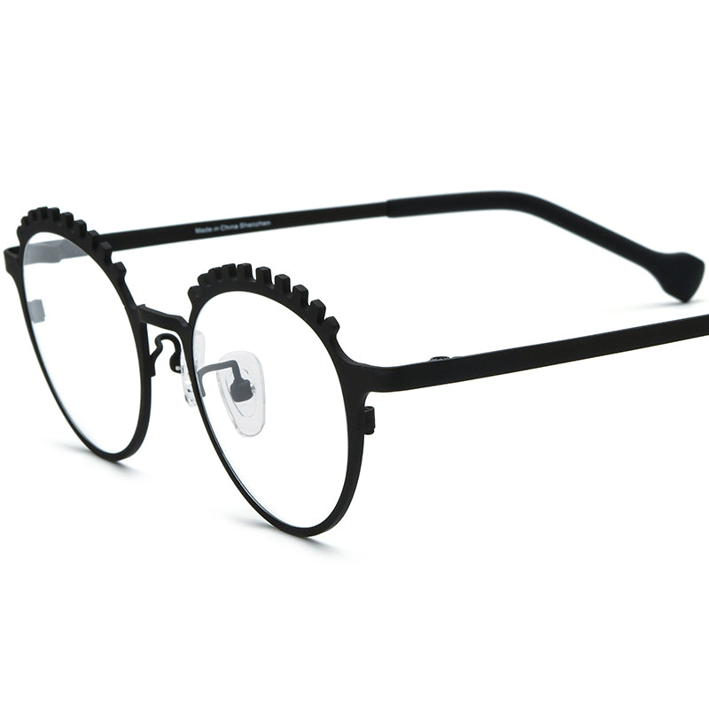 Colourful Titanium Cat Eye Optical Glasses Frame - Black - MCROONS