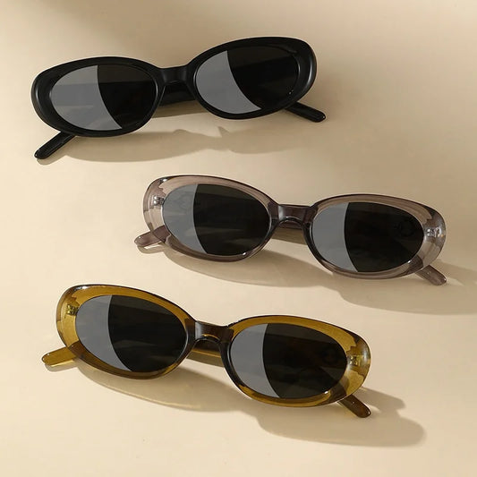 MCROONS Retro Small Frame Sunglasses - Black, Grey, Olive-Green variants