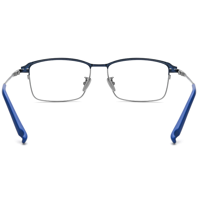 Half-Rim Square Titanium Optical Glasses Frame - MCROONS - back view