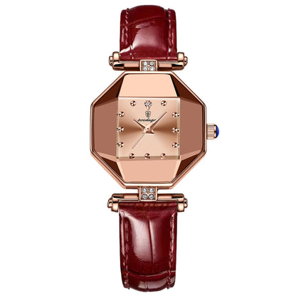 Poedagar 368 Women's Luxury Quartz Watch – Leather Strap, Waterproof