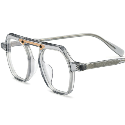 Fashionable Acetate Pilot Optical Glasses Frame - Transparent Gray - MCROONS