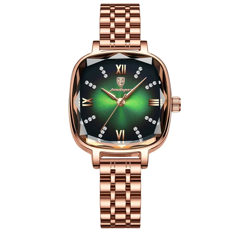 Poedagar 712 Women's Luxury Quartz Watch – Stainless Steel Band, Waterproof, Date