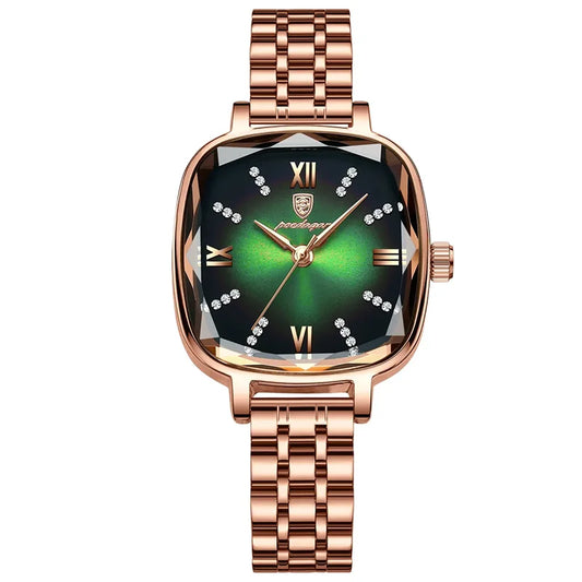 Poedagar 712 Women's Luxury Quartz Watch – Stainless Steel Band, Waterproof, Date