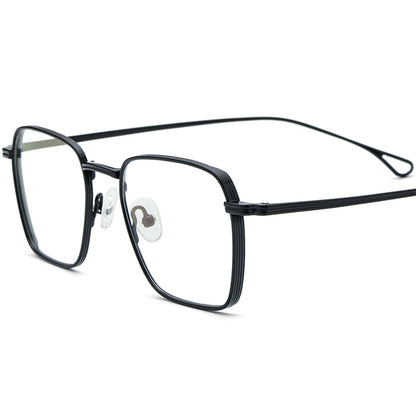 Designer Pure Titanium Square Optical Frame - Black - MCROONS