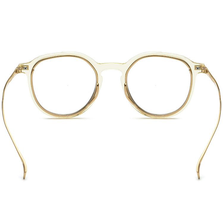 Round Acetate Titanium Optical Glasses Frame - MCROONS - back view