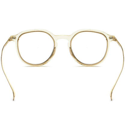 Round Acetate Titanium Optical Glasses Frame - MCROONS - back view
