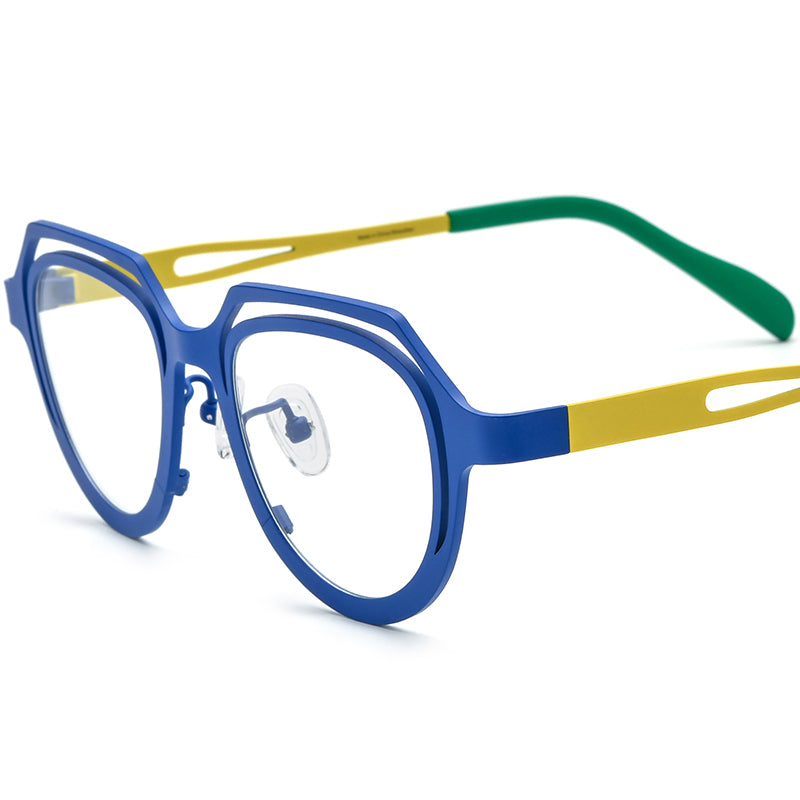 Colourful Titanium Cat Eye Optical Glasses Frame Fashion - Blue - MCROONS