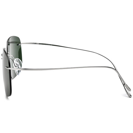 Rimless Titanium Square Polarized Sunglasses - MCROONS - side view