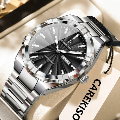 Poedagar C109 Men's Luxury Quartz Watch – Stainless Steel Band, Waterproof, Luminous, Date