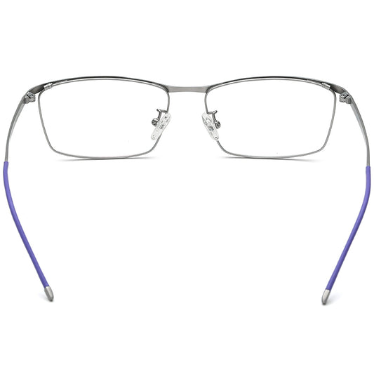 Square Titanium Optical Glasses Frame Japanese Style - MCROONS - Silver back view